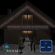 Светодиодная бахрома Rich LED RL-i3*0.5-B/W, IP54, статика, цвет белый холодный, черный провод